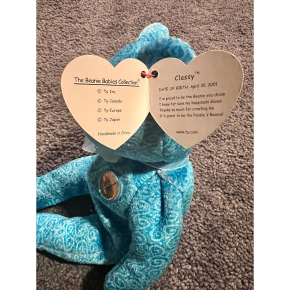 TY Beanie Baby- Classy Blue Bear- Mint Condition - Holographic Tush Tag - Picture 5 of 5